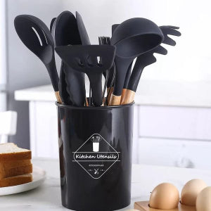 12 Pcs Silicone Cooking Utensils Kitchen Utensil Set (Random colors)