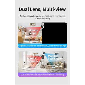 Smart 4k 8MP Indoor Home Security Camera With Dual Lenses