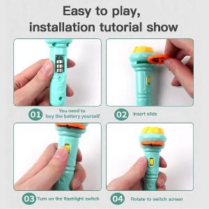 A3 Flashlight Projector Torch Lamp Toy Cute Cartoon Creativity Toy