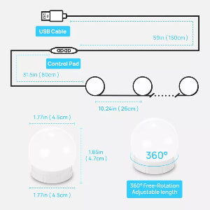 Vanity Mirror Lights,10 Dimmable Light Bulbs