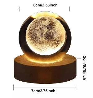 3D Crystal Ball Lamp with Galaxy and Planetary Projections